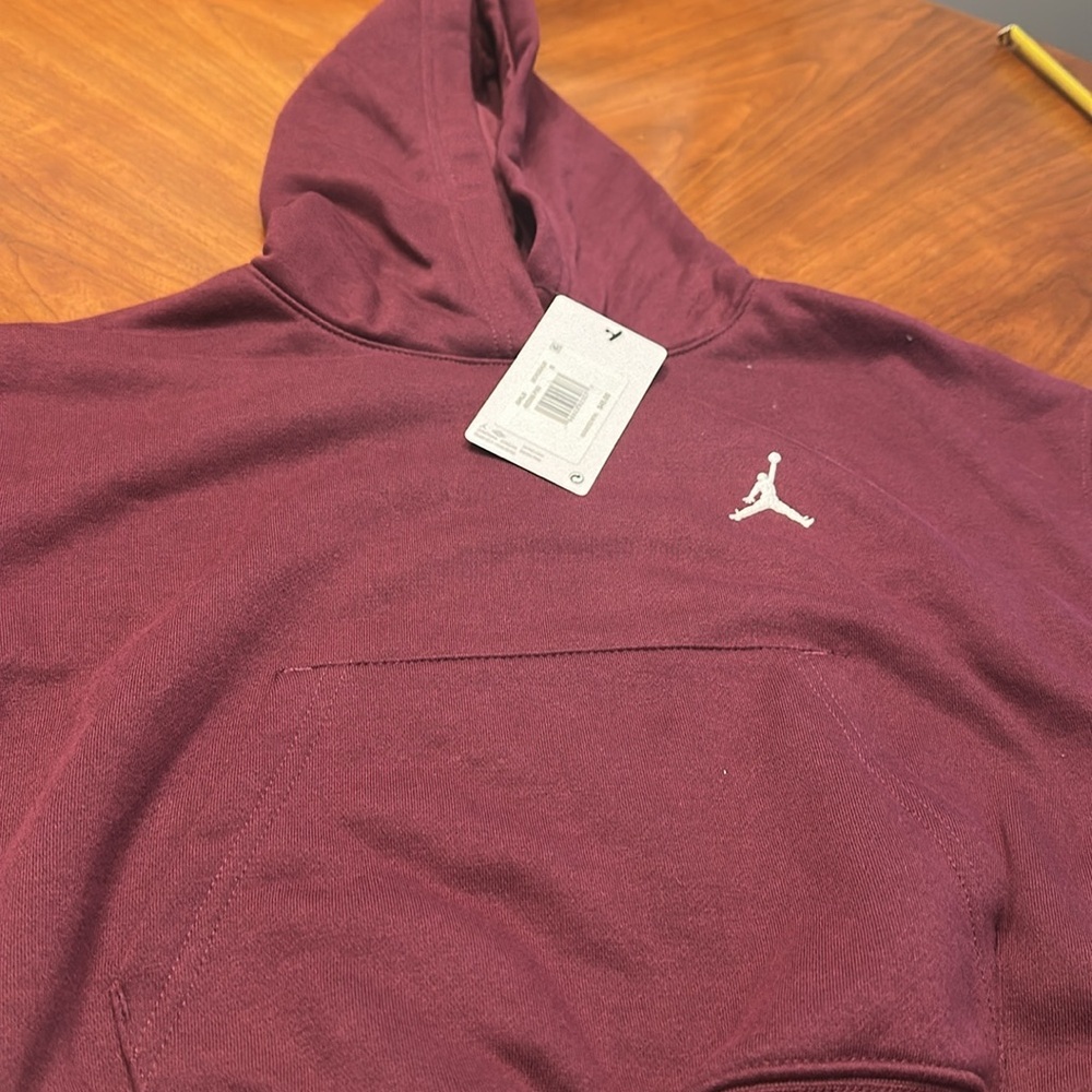 NWT Nike Jordan Girls Bordeaux Hoodie - size small - Picture 2 of 6